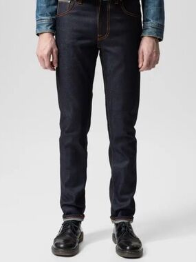 Nudie Jeans Lean Dean Dark Selvage Organic Selvedge Denim Jeans 30